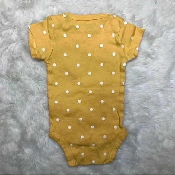 Gerber Onesie Diaper Shirt Yellow / White Polka Dots  Size Newborn - Picture 9 of 16